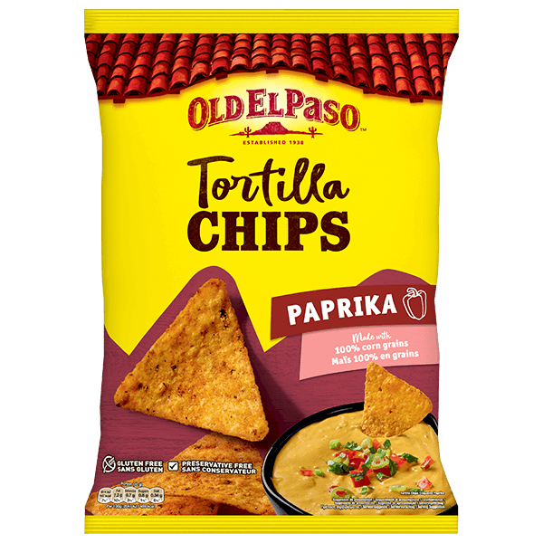 paquet de chips tortilla au paprika Old El Paso 185g